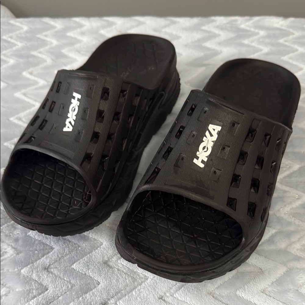 Hoka Black Slide Sandals